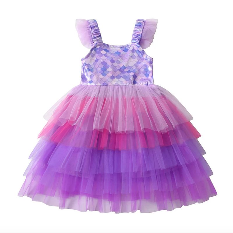 GENERICO - VESTIDO DE NIÑA DE SIRENA MORADO