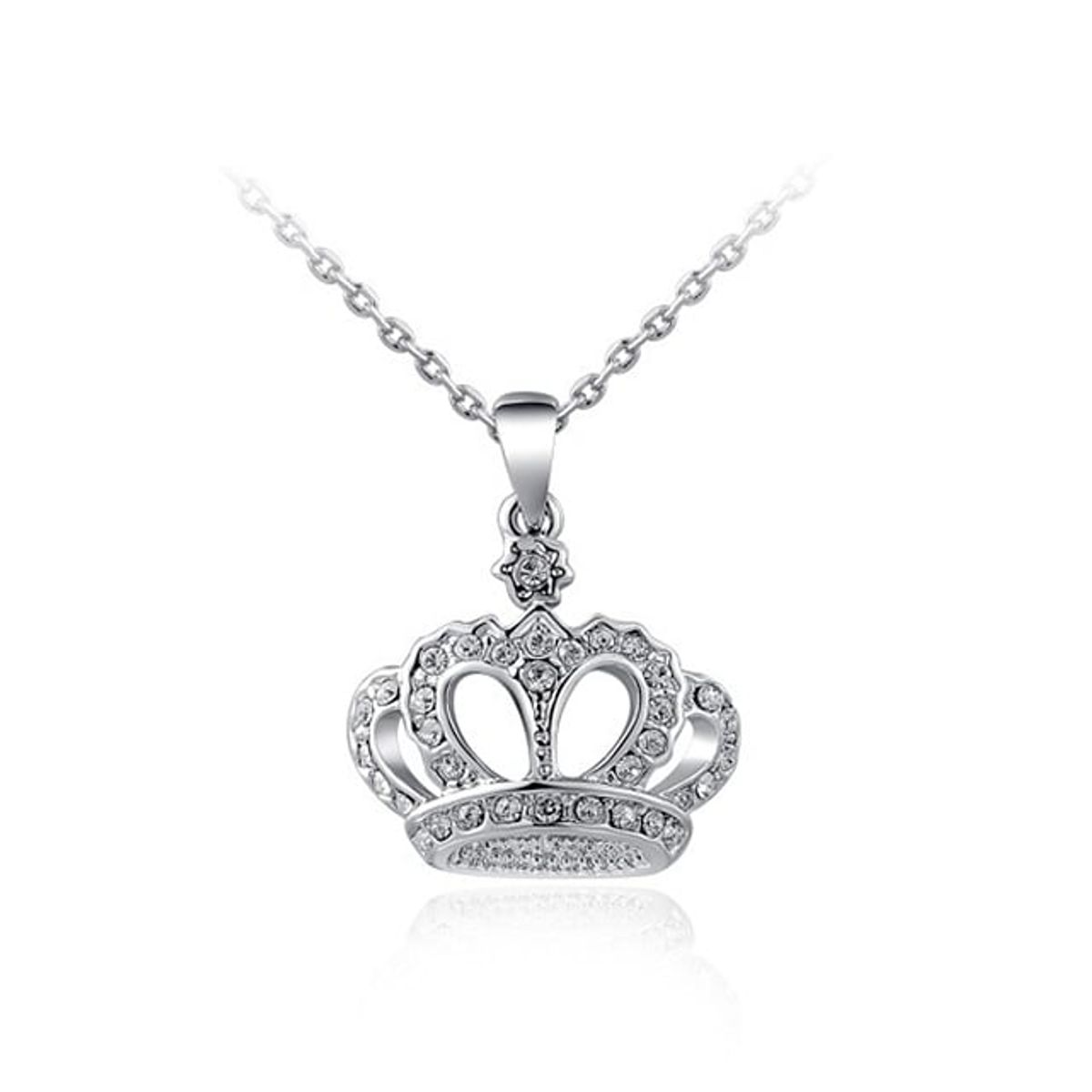 LA TIENDA 88 JOYAS Y ACCESORIOS - La Tienda 88 - Collar Mujer corona bañado Oro de 18k - blanco