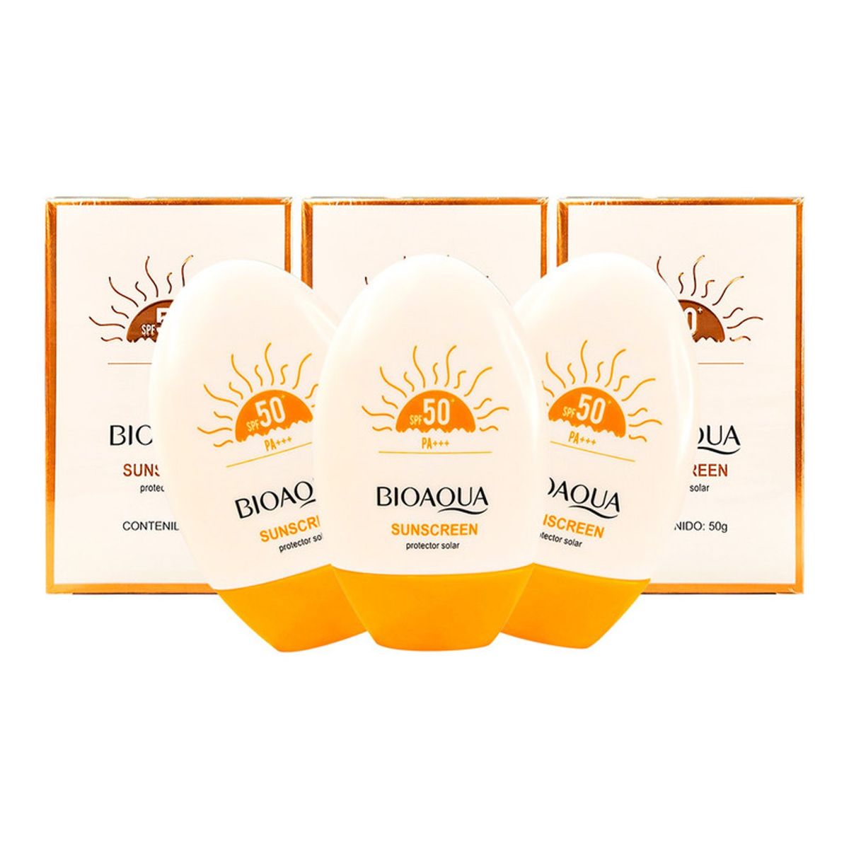 BIOAQUA - PACK 3 SUNSCREEN PROTECTOR SOLAR 50 SPF PA 50G BIOAQUA