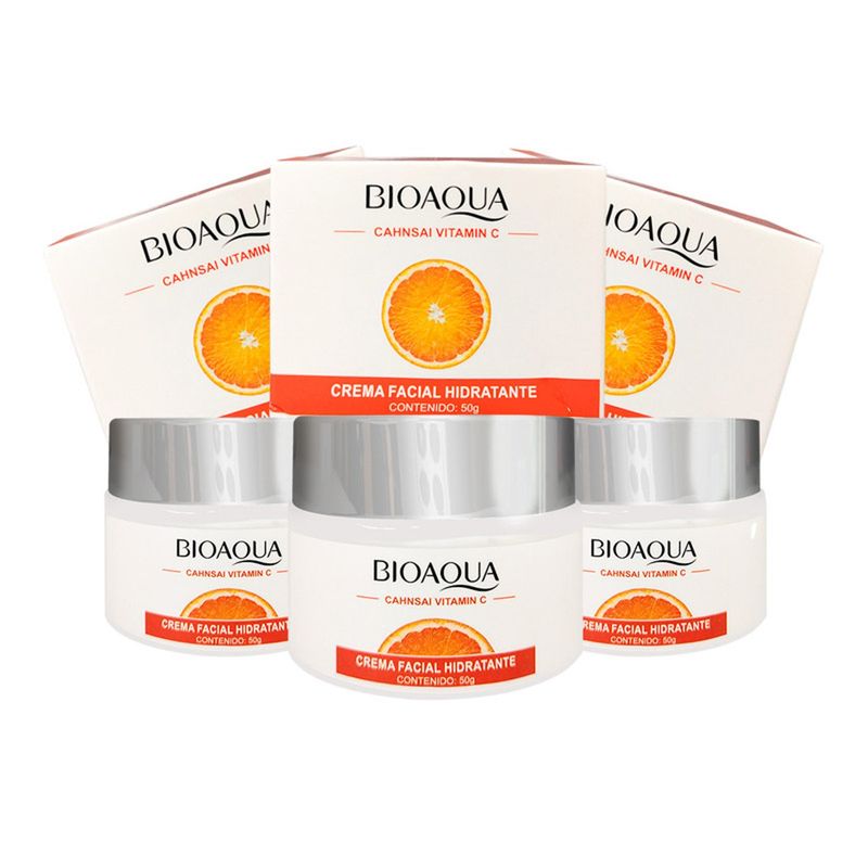 BIOAQUA - PACK 3 CREMA FACIAL HIDRATANTE VITAMINA C BIOAQUA