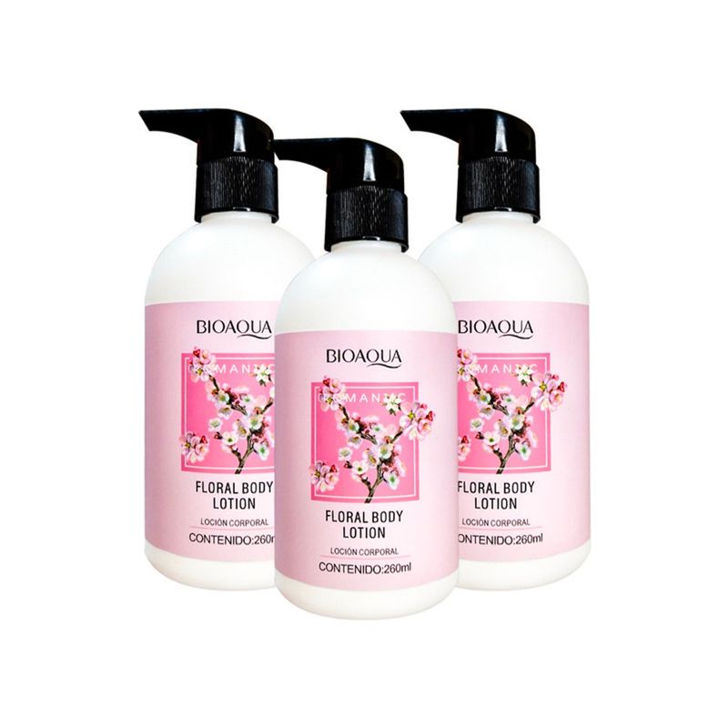 BIOAQUA - PACK 3 LOCIÓN CORPORAL FLORAL ROMÁNTICO 260ML BIOAQUA
