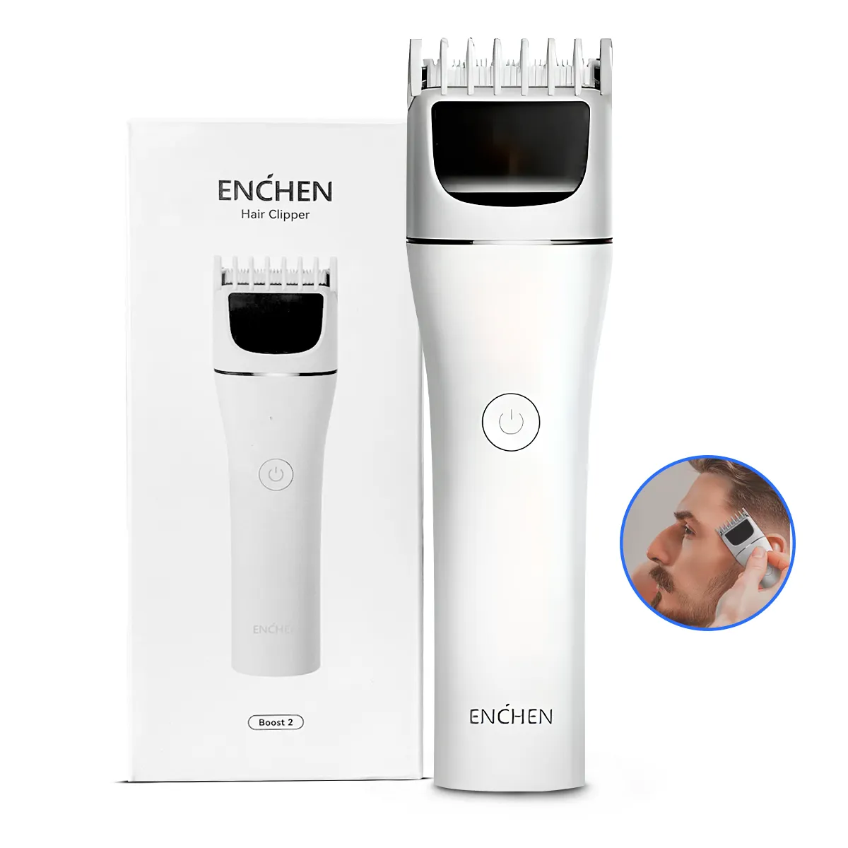 ENCHEN - Recortadora de Cabello Enchen Boost 2 Inalambrico 5W Blanco