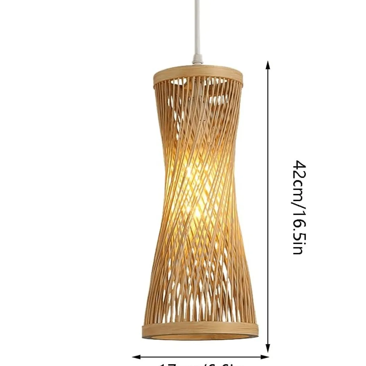 GENERICO - Lámpara colgante de ratán lineal