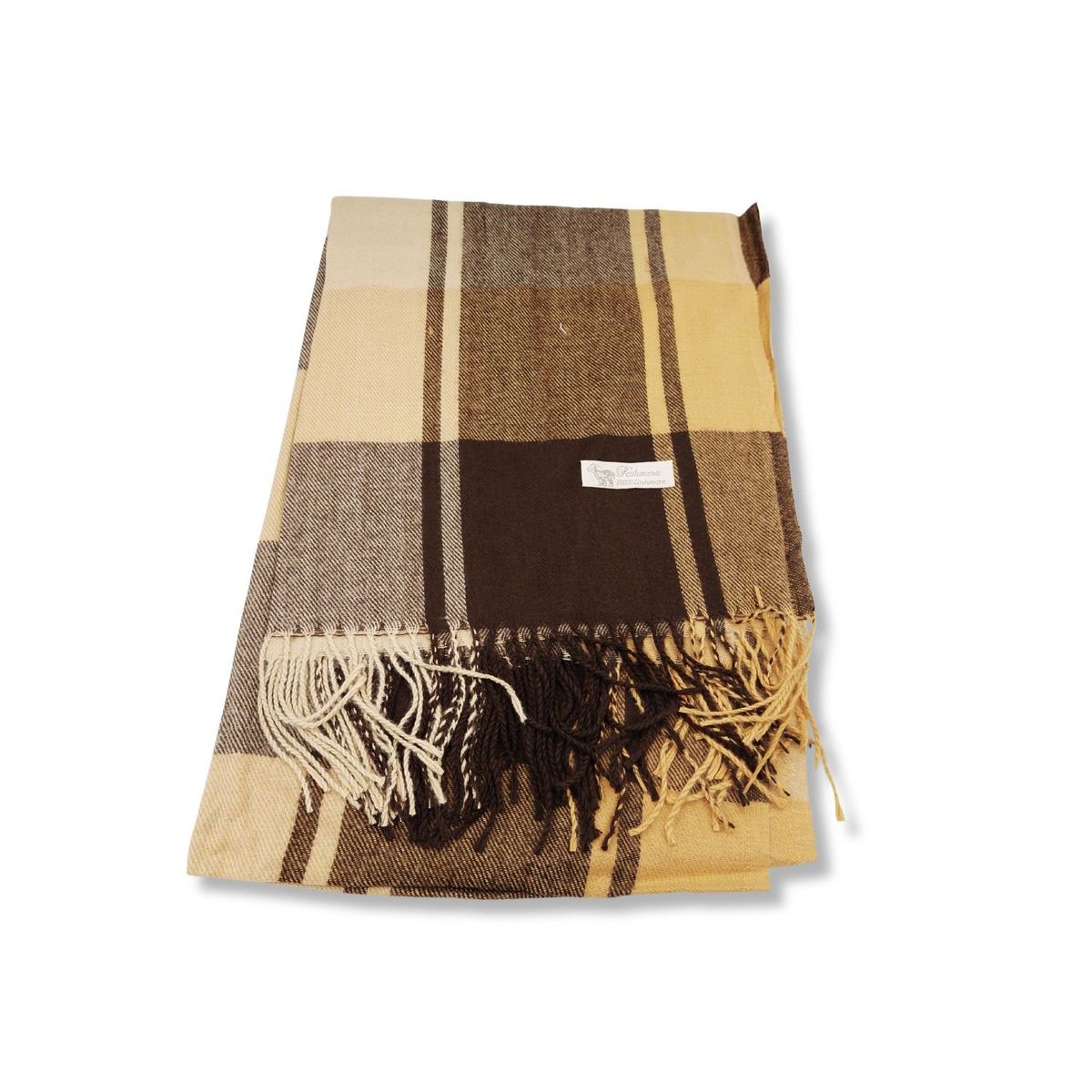 GENERICO - Maxi Bufanda Mujer Marron y Beige