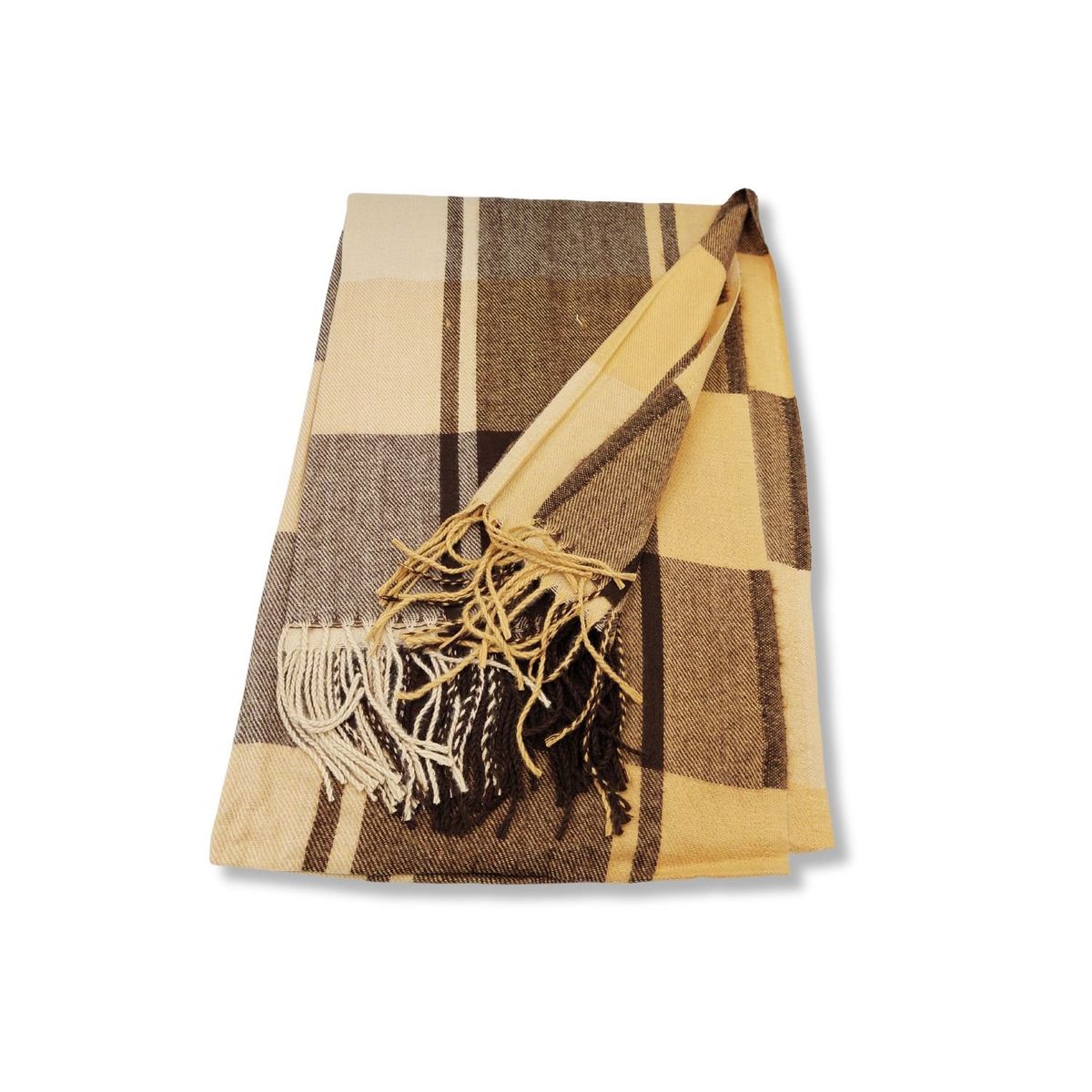 GENERICO - Maxi Bufanda Mujer Marron y Beige