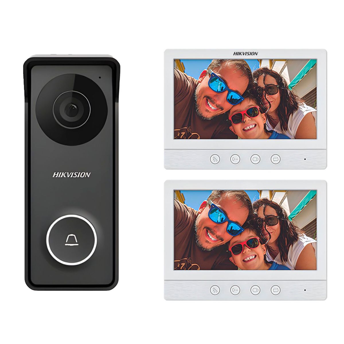 HIKVISION - INTERCOMUNICADOR VIDEOPORTERO DS-KIS213 HIKVISION FULL HD IP65 2 LCD 7