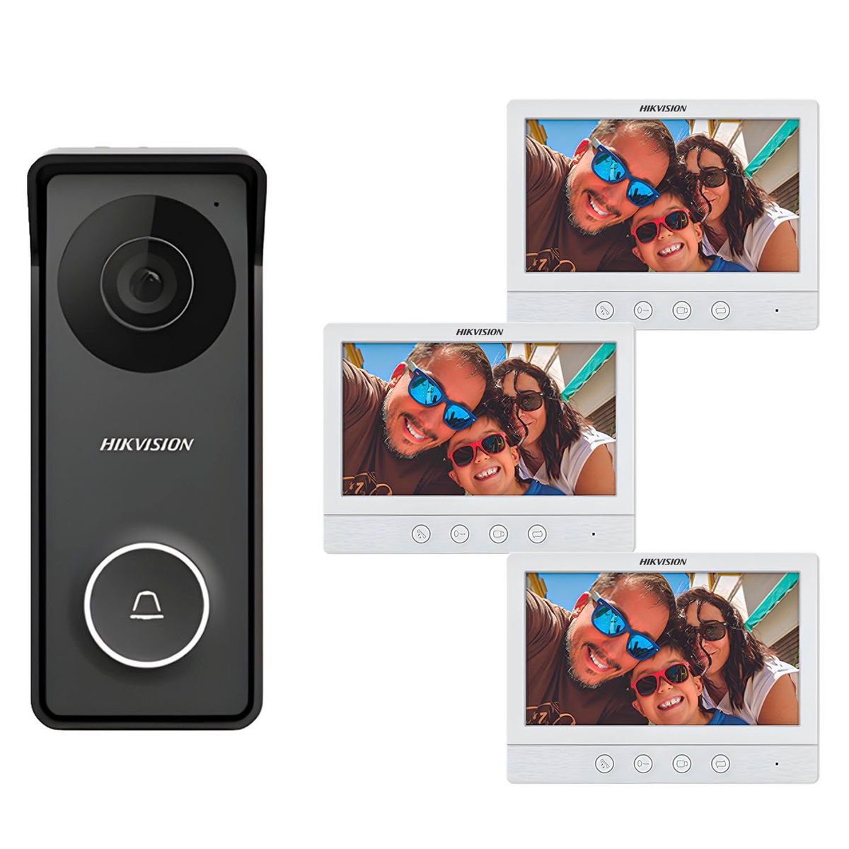 HIKVISION - INTERCOMUNICADOR VIDEOPORTERO DS-KIS213 HIKVISION FULL HD IP65 3 LCD 7