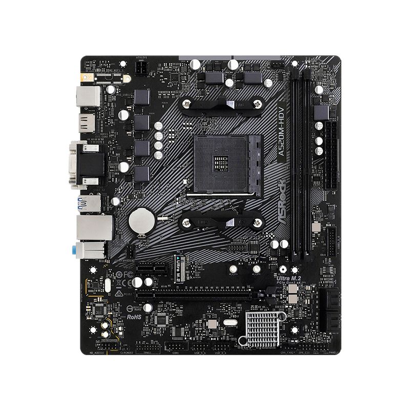ASROCK - PLACA BASE ASROCK A520M-HDV  AMD A520 AM4 MATX PN MBARA520M-HDV