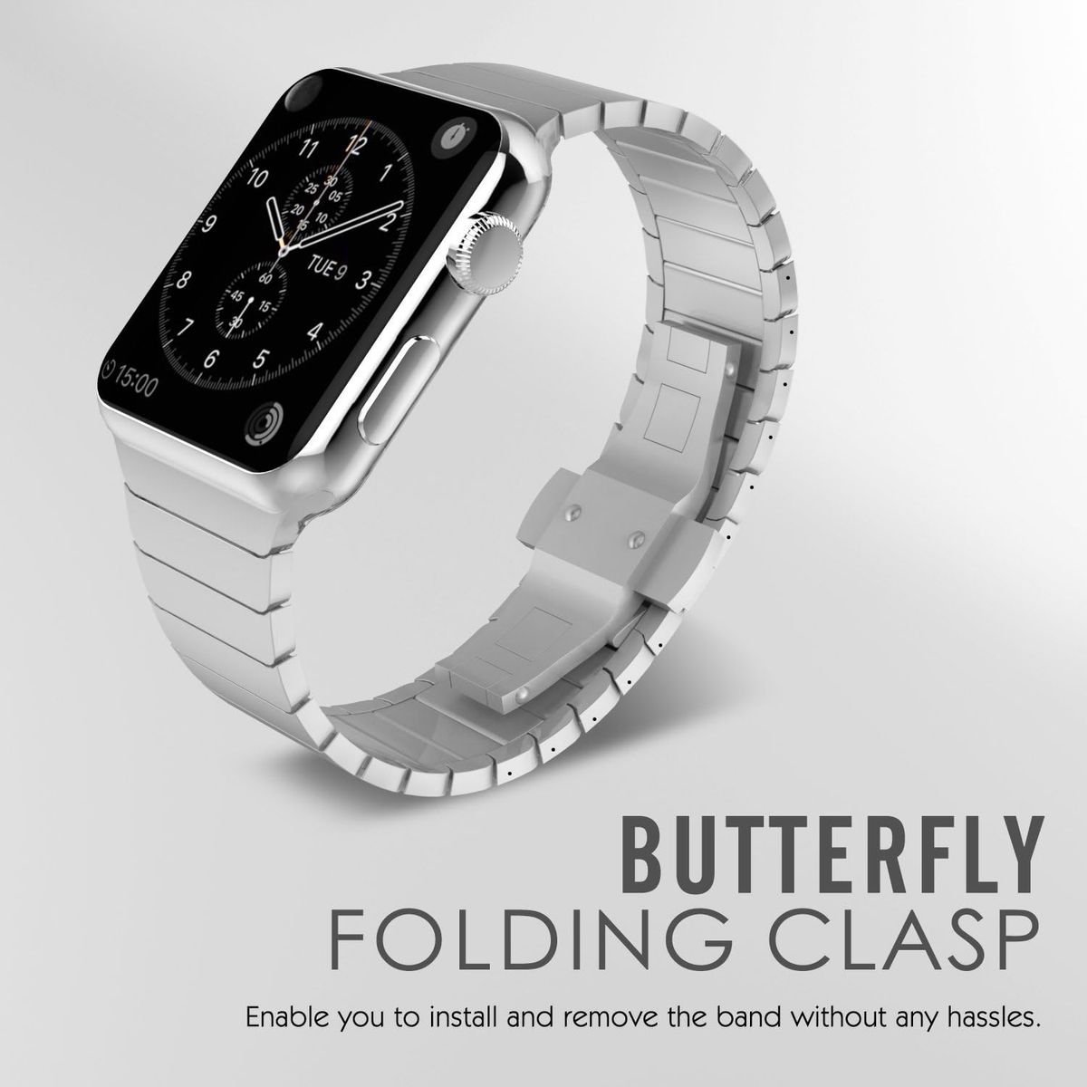 GENERICO - Correa De Acero Slim Apple Watch 41mm - Plata