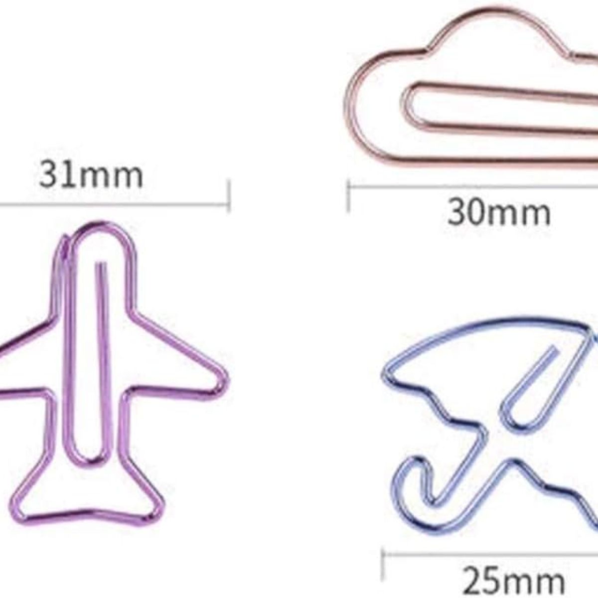 GENERICO - 12 CLIPS DE PAPEL METÁLICOS