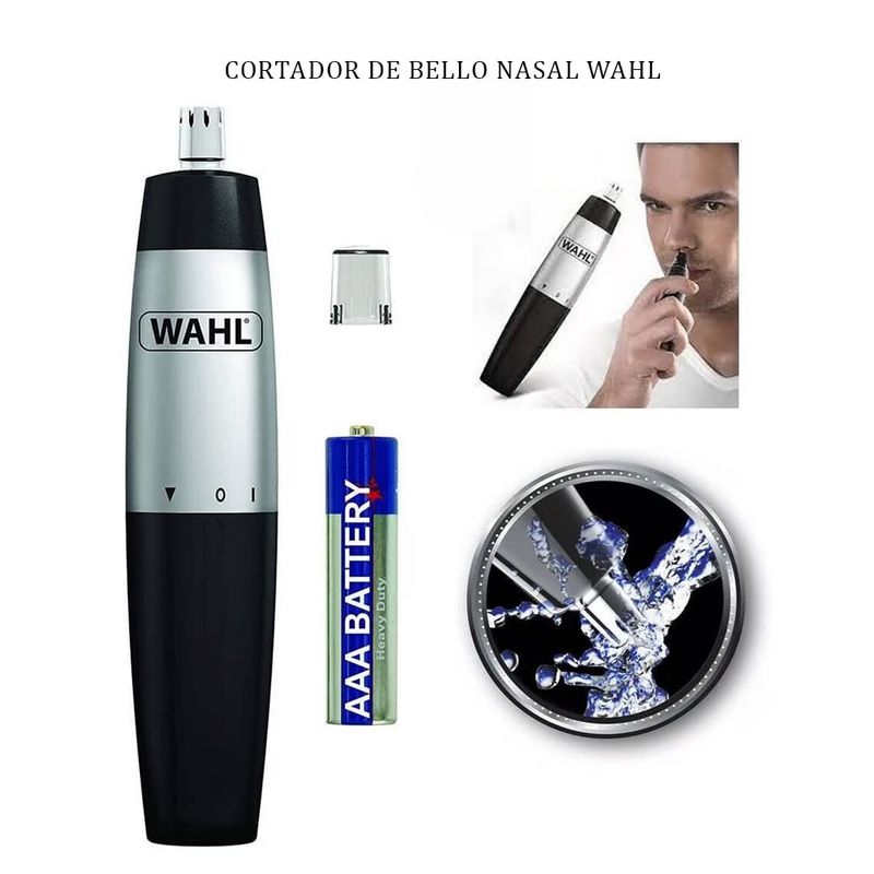 WAHL - Cortador de bello rotativo Nasal Trimmer para uso en húmedo y seco