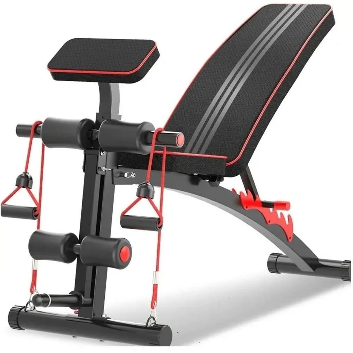 SPORT FITNESS - Banca Multifuncional  con ligas y porta discos