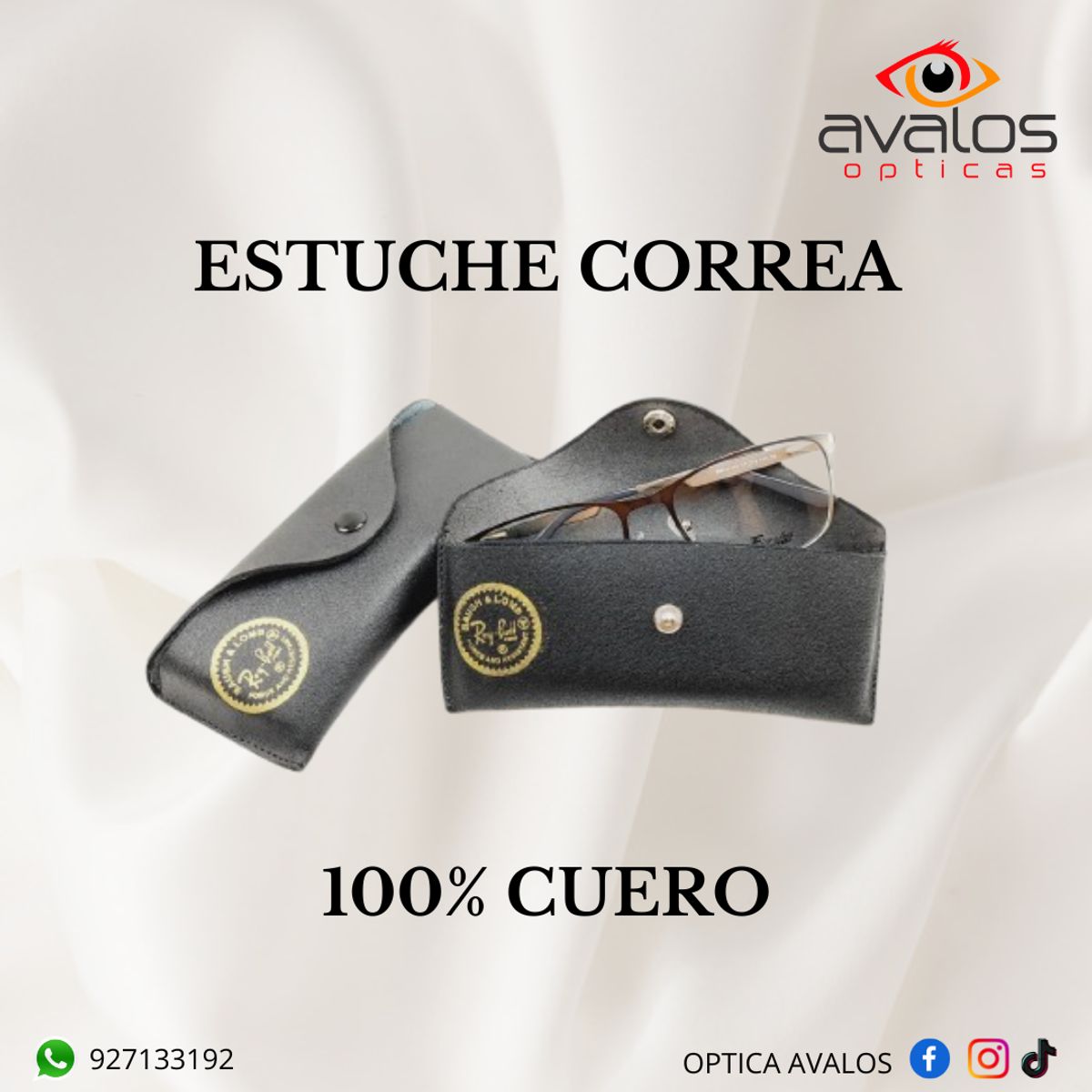 GENERICO - ESTUCHE CORREA PARA LENTES 100% CUERO