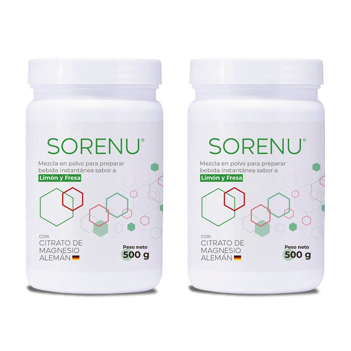 SORENU - SUPLEMENTO VITAMINICO CON CITRATO DE MAGNESIO 500GR PACK x2
