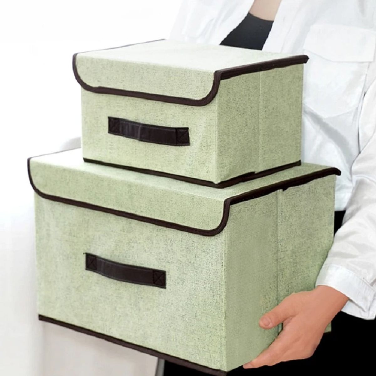 GENERICO - Pack x 2 Caja de Almacenamiento Multifuncional Plegable Verde