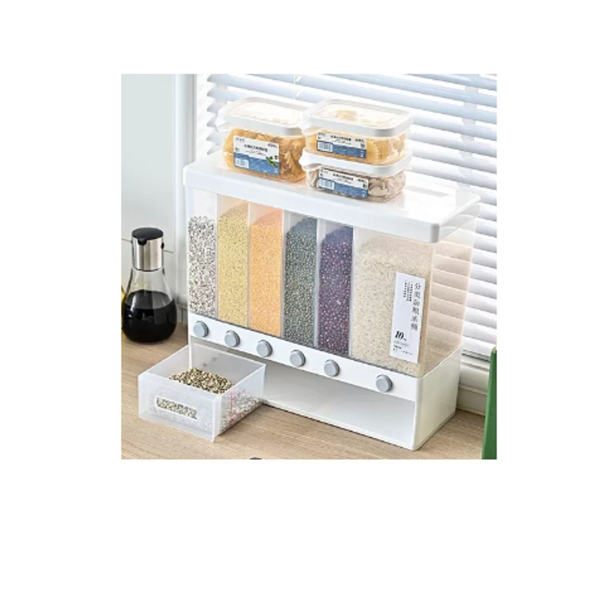 GENERICO - Dispensador de Cereales y menestras de 10 Kg Contenedor Hermético