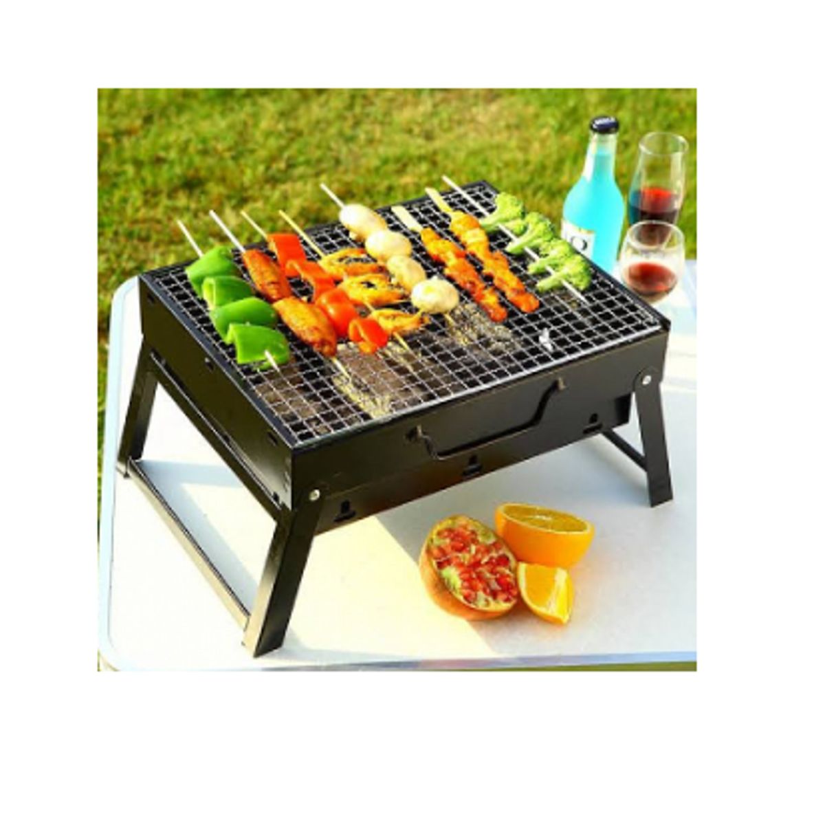 GENERICO - MINI PARRILLA PORTÁTIL A CARBÓN