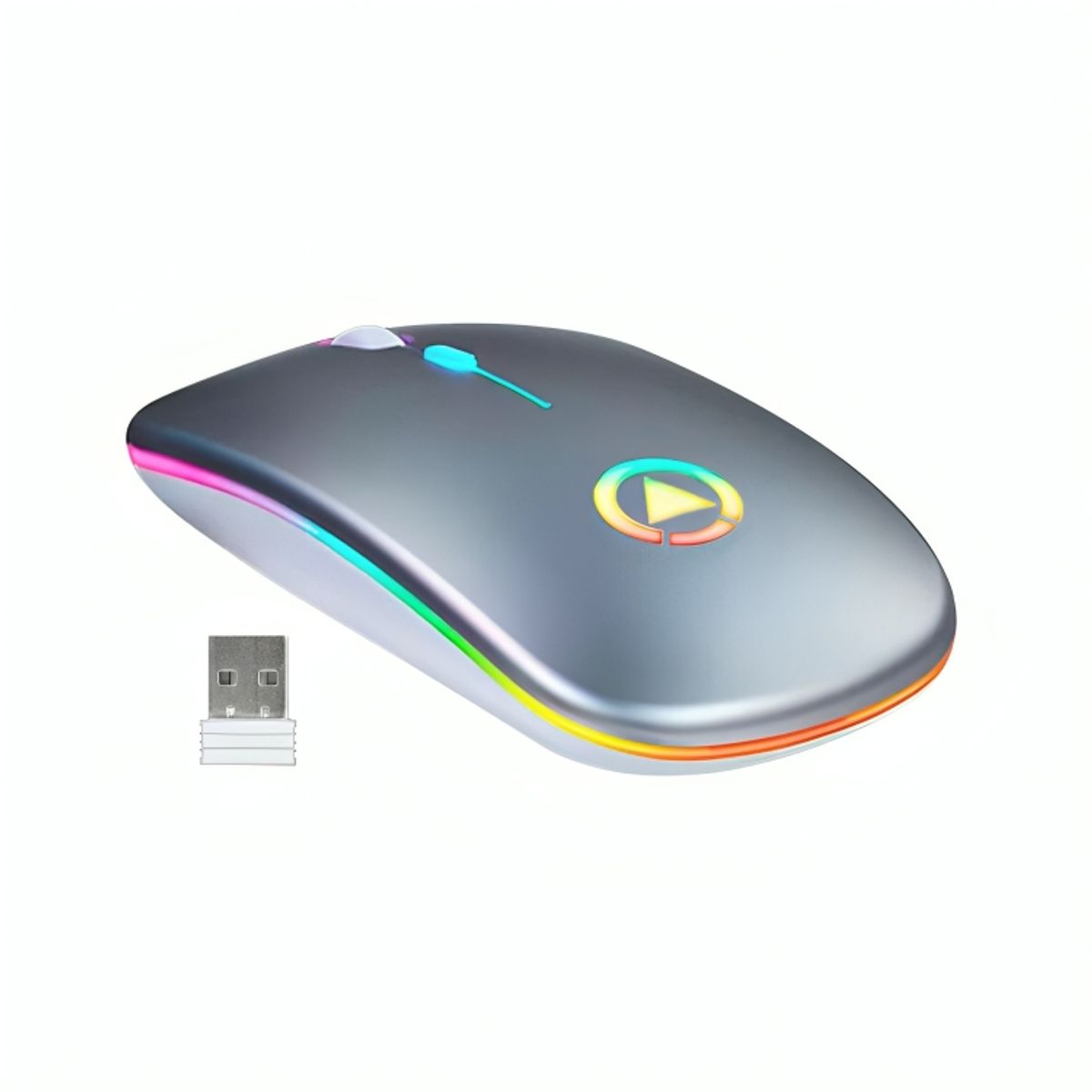 GENERICO - Mouse Bluetooth Recargable RGB - BLANCO