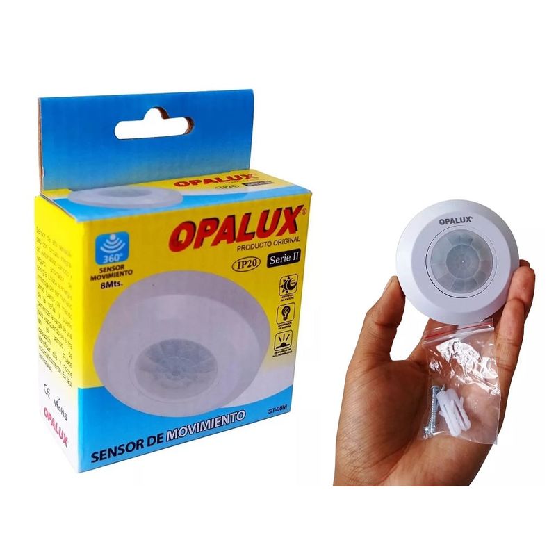 OPALUX - Sensor De Movimiento Opalux Mini 360° Ip20 Serie II St-05m 6mts