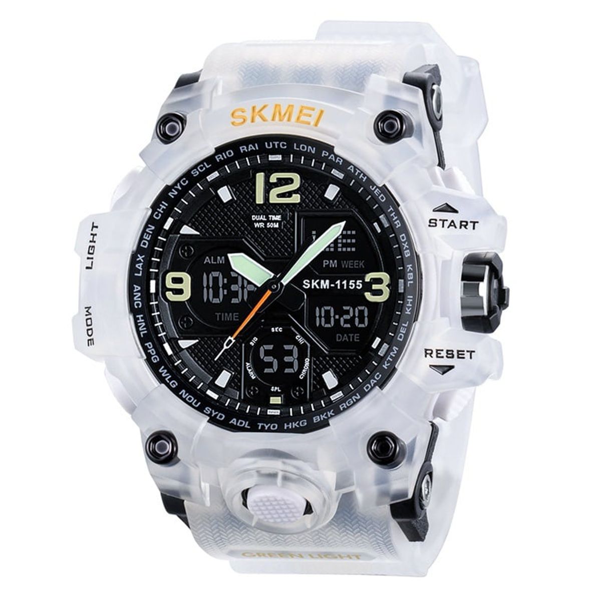 SKMEI - Reloj Skmei 1155 Blanco transparente Correa Silicona_.