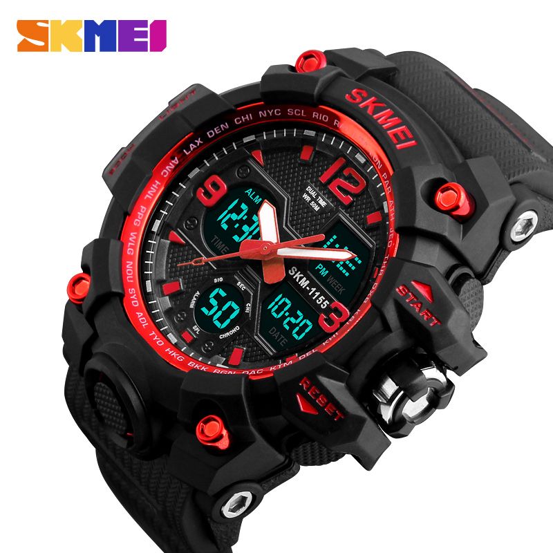 SKMEI - Reloj Skmei 1155 Rojo Correa Silicona_.