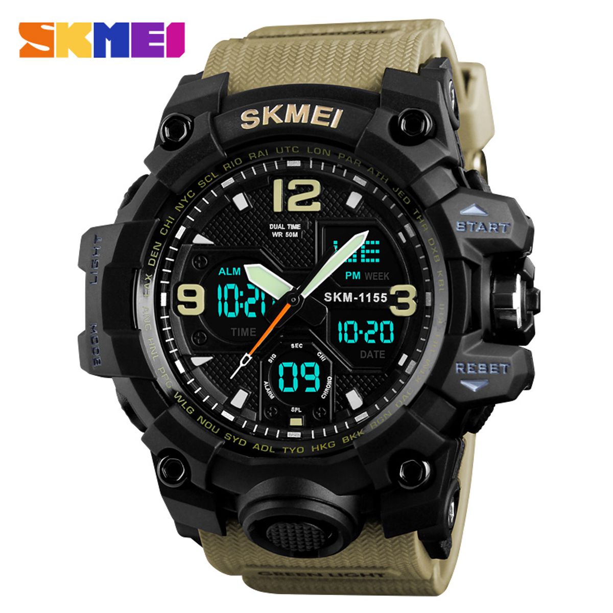 SKMEI - Reloj Skmei 1155 KHAKI Correa Silicona_.