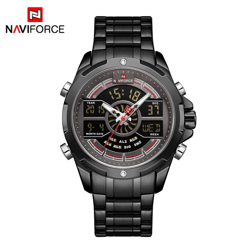 NAVIFORCE - Reloj Naviforce para Hombre NF9170 Negro Digital Analógico Inoxidable