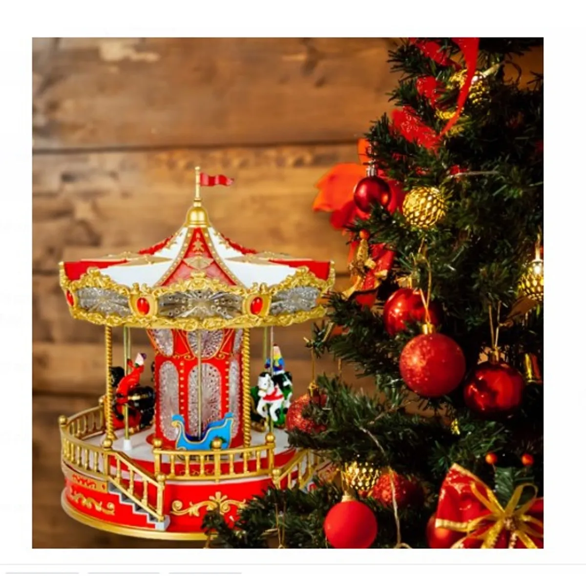 GENERICO - CARRUSEL MUSICAL LUMINOSO GRANDE A PILAS Y CONECTOR USB