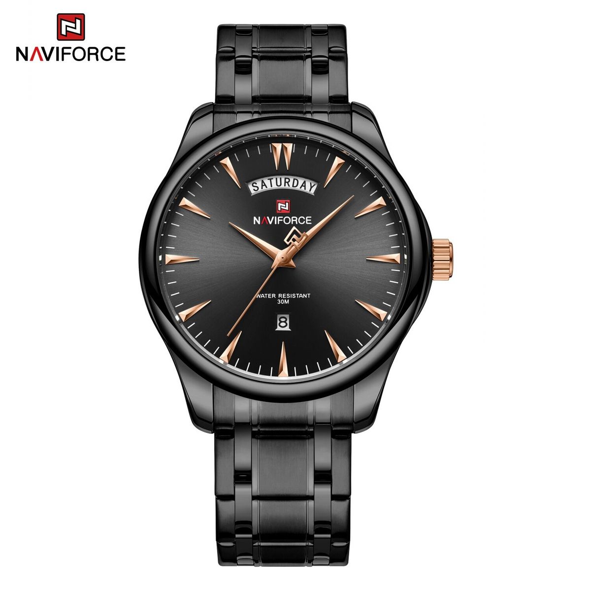 NAVIFORCE - Reloj Naviforce Hombre NF9213 Negro Analógico Correa Inoxidable