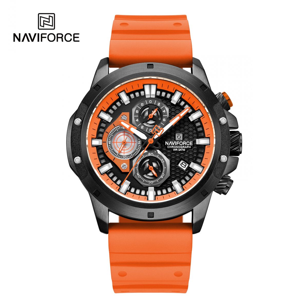 NAVIFORCE - Reloj Naviforce para Hombre NF8036 Naranja Multifunción Silicona