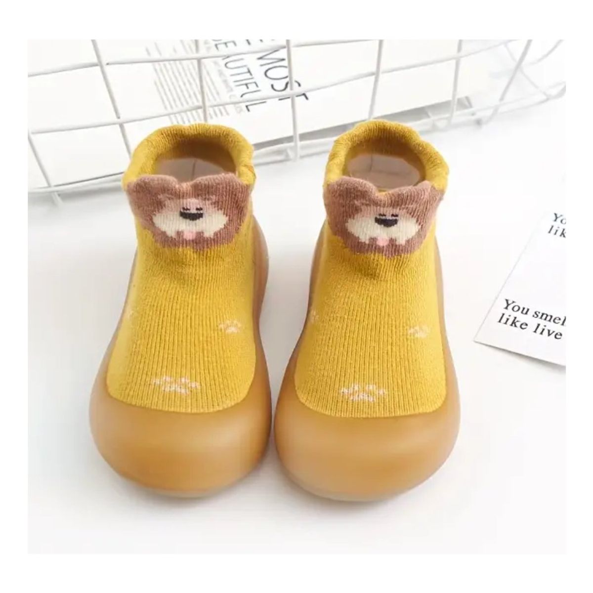 GENERICO - Zapamedias Talla  11.5 cm Mostaza Huellita