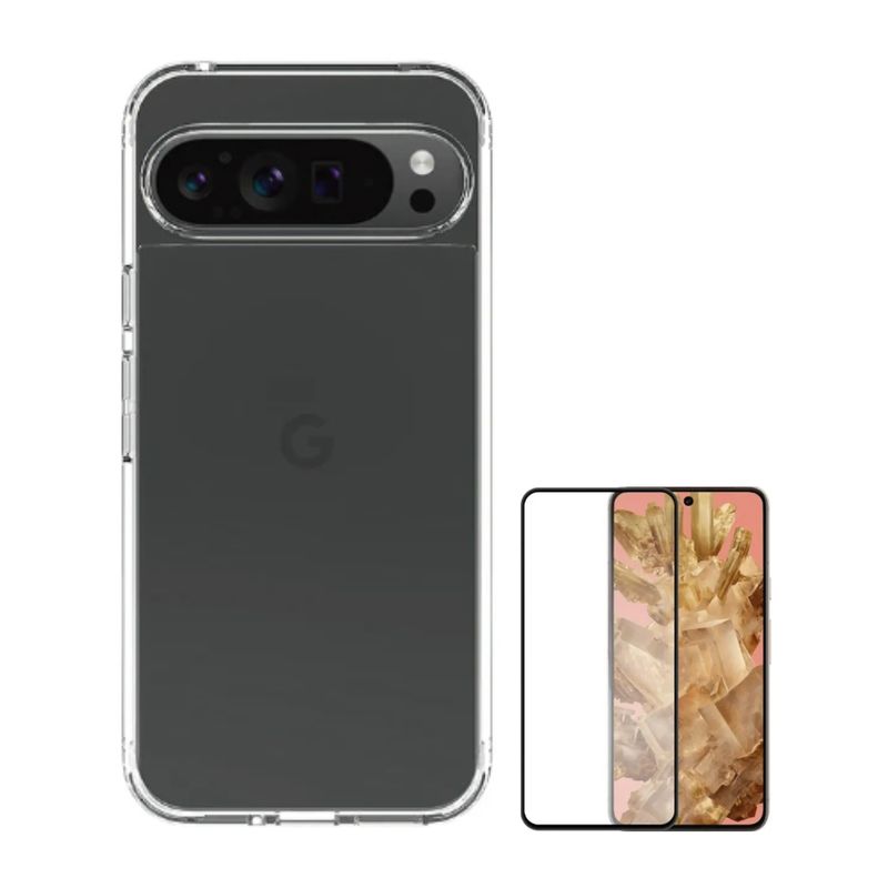 GENERICO - CASE CLEAR BUMPER PIXEL 9 y 9 PRO Y VIDRIO