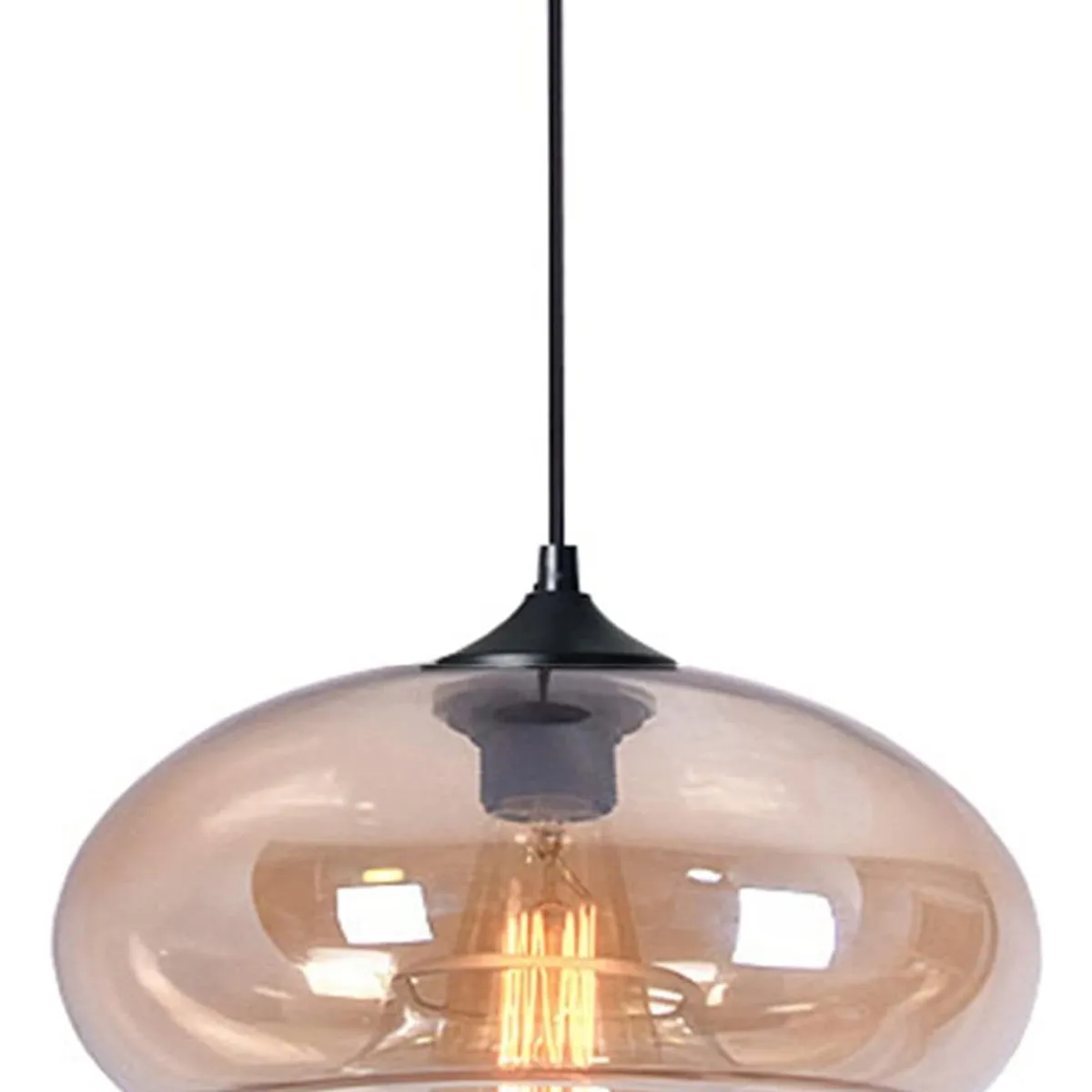 HOME NEAT - Lámpara colgante de Vidrio Vintage Ø28cm E27- Amber