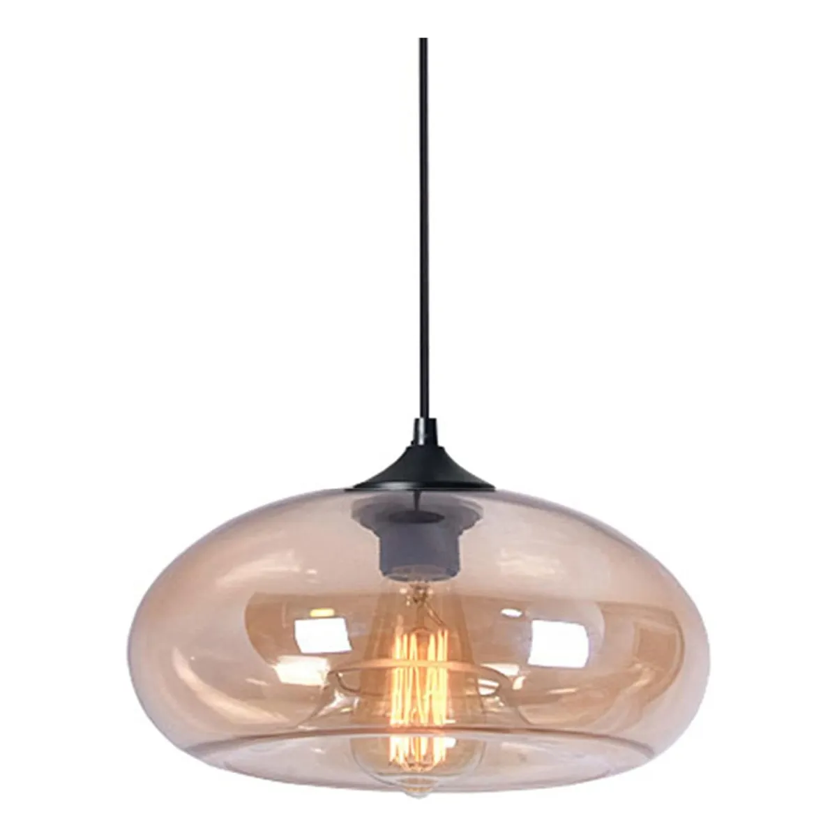 HOME NEAT - Lámpara colgante de Vidrio Vintage Ø28cm E27- Amber