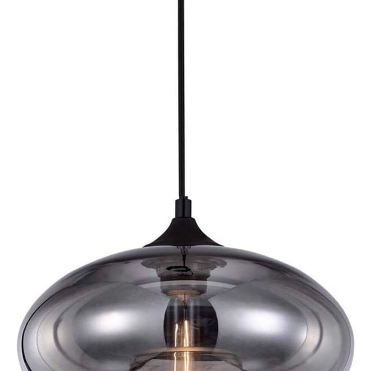 HOME NEAT - Lámpara colgante de Vidrio Vintage Ø28cm E27- Gris-