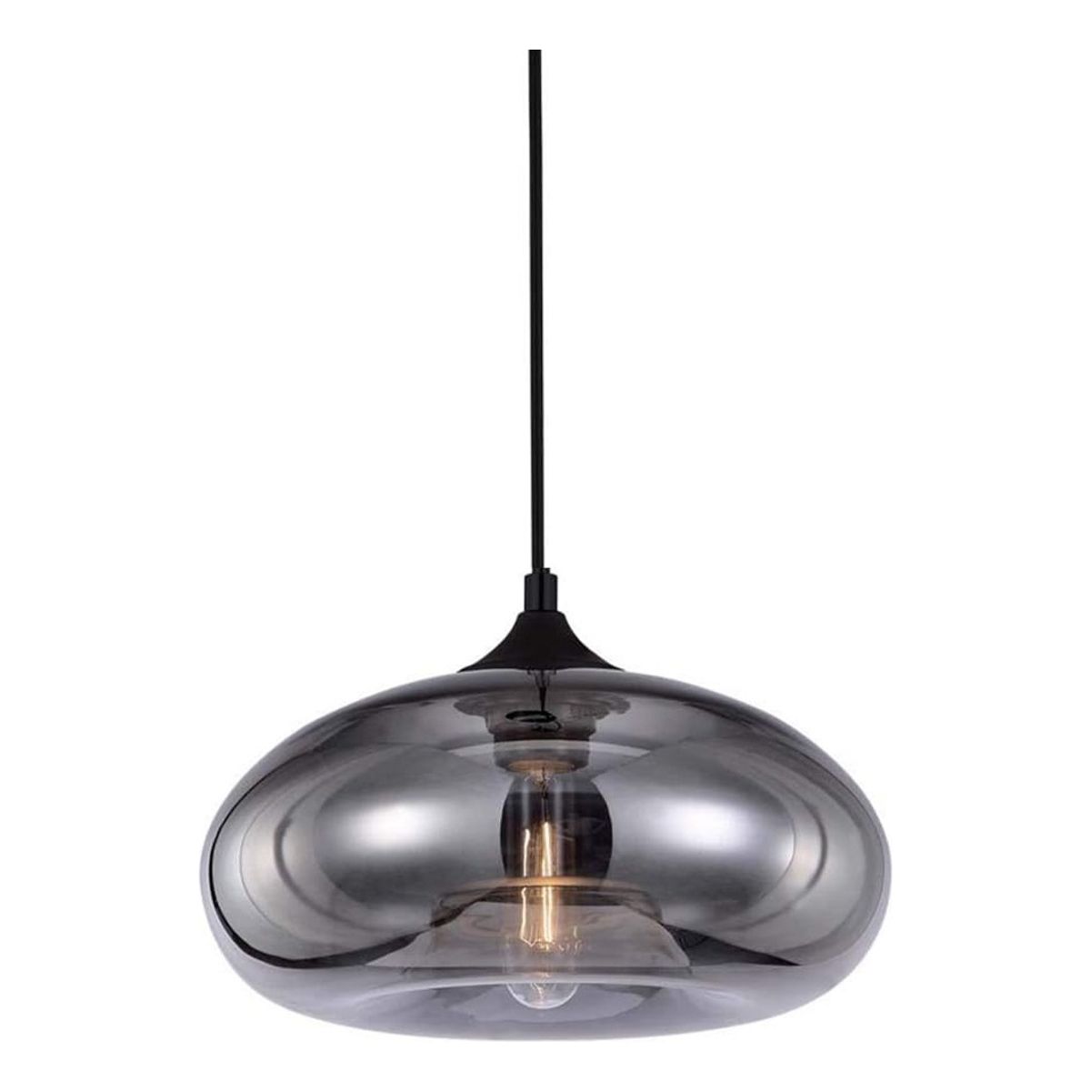 HOME NEAT - Lámpara colgante de Vidrio Vintage Ø28cm E27- Gris-