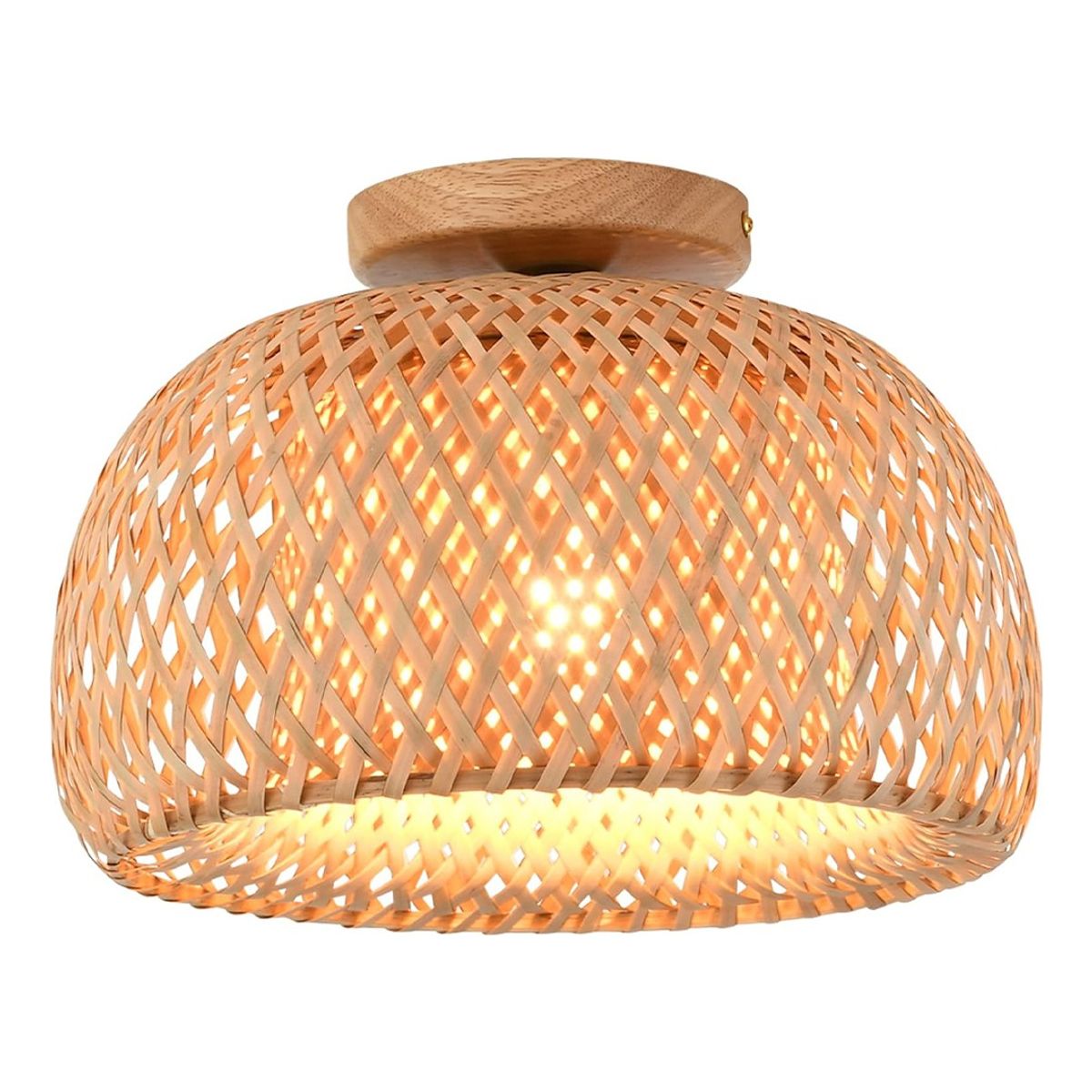 HOME NEAT - Lámpara de Techo de Bambú Vintage E27 Ø30cm x 21cm