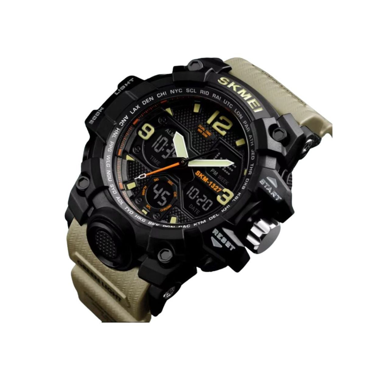 SKMEI - Reloj Skmei 1327- Dual Time Small Beige