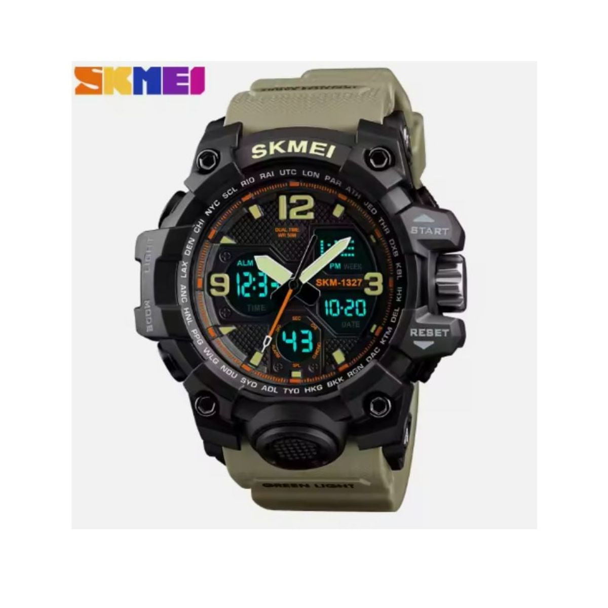 SKMEI - Reloj Skmei 1327- Dual Time Small Beige