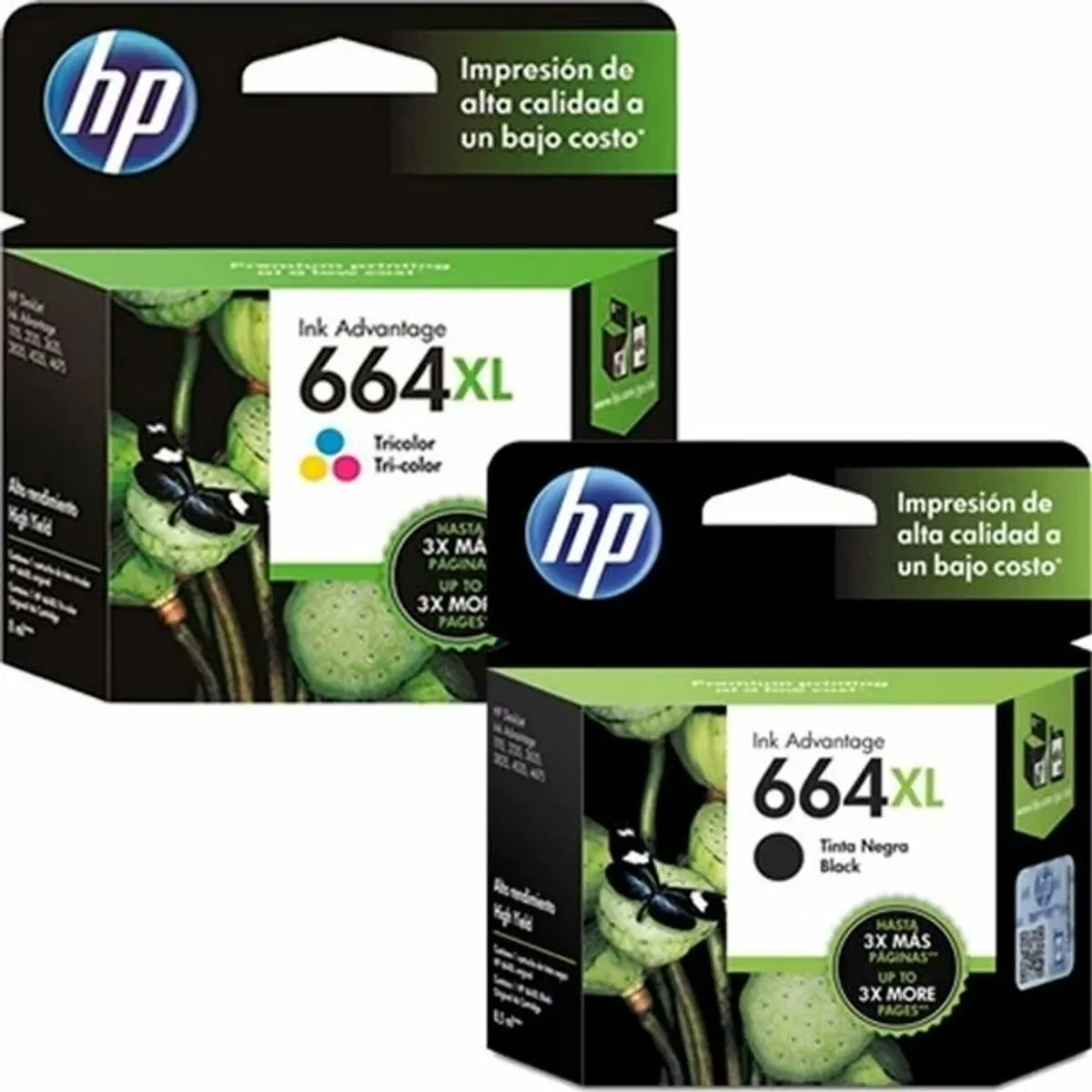 HP - Pack de Cartuchos HP 664XL Tricolor F6V30AL Negro F6V31AL Original
