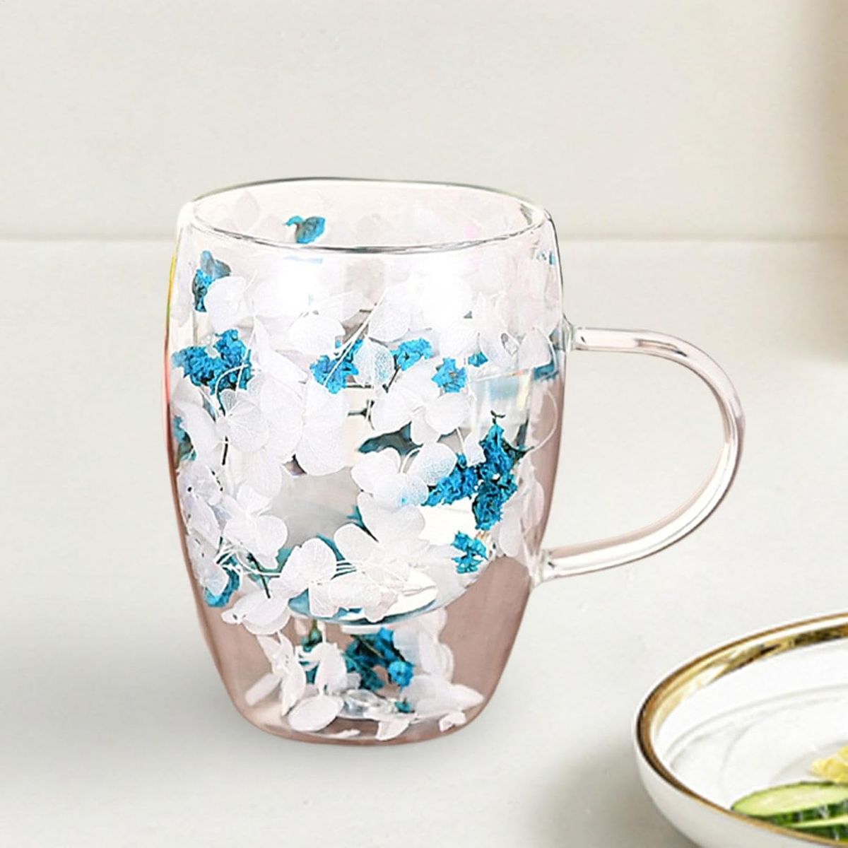 GENERICO - Taza doble capa flores  350 ml