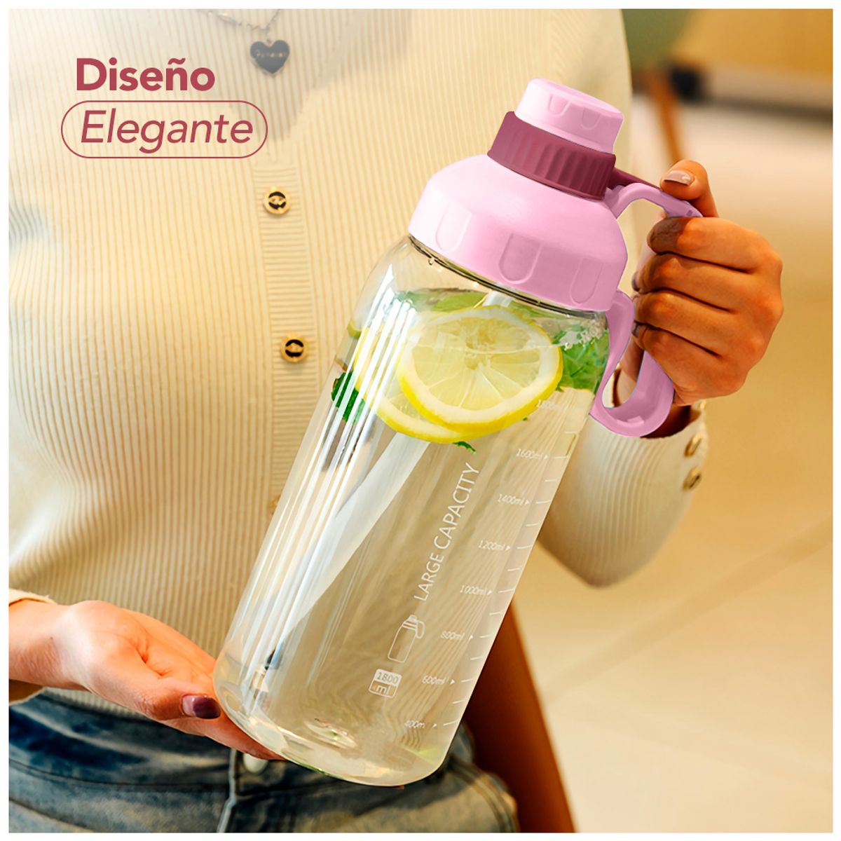 GENERICO - Botella Deportiva Tomatodo 1800 ml con Sticker Rosado