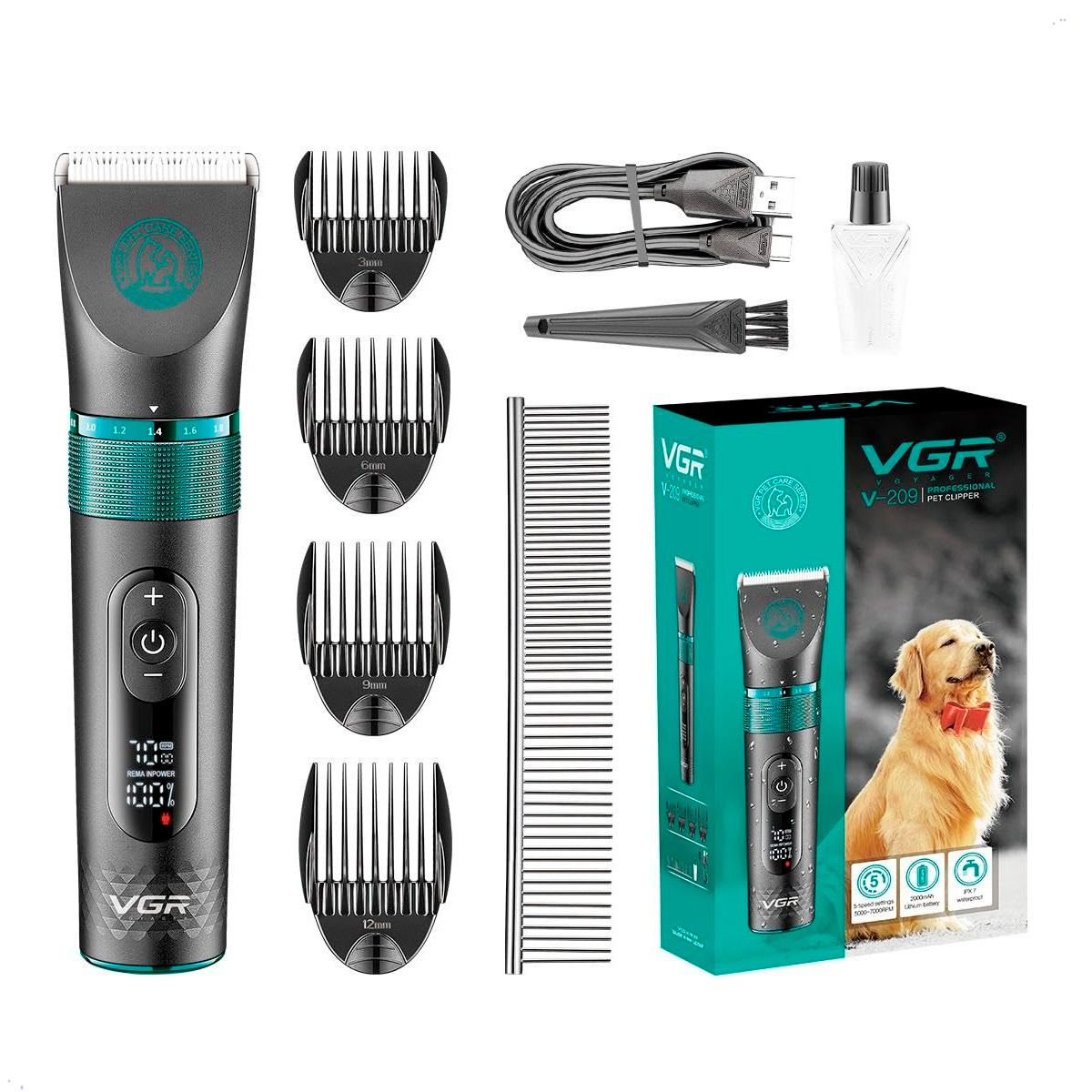 GENERICO - Maquina Corte de Pelo mascota Inalambrica VGR V 209