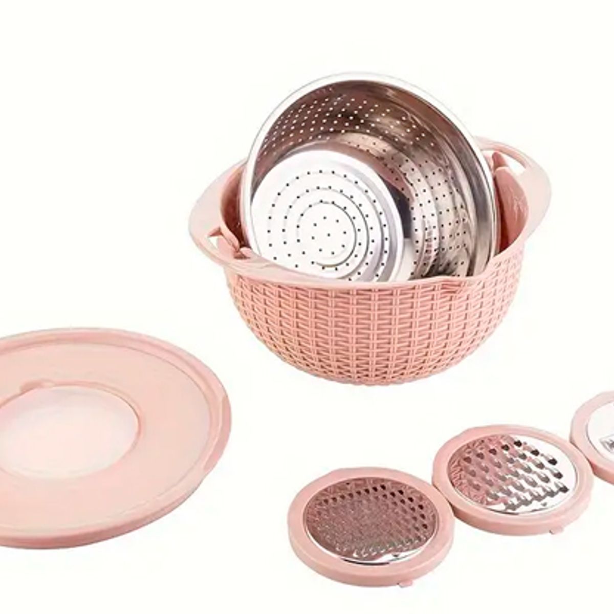 WELL BEING - Colador de Cocina 4 en 1 – Con Tazón, Tapa y Múltiples Usos