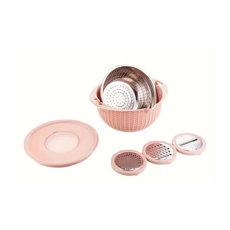 WELL BEING - Colador de Cocina 4 en 1 – Con Tazón, Tapa y Múltiples Usos