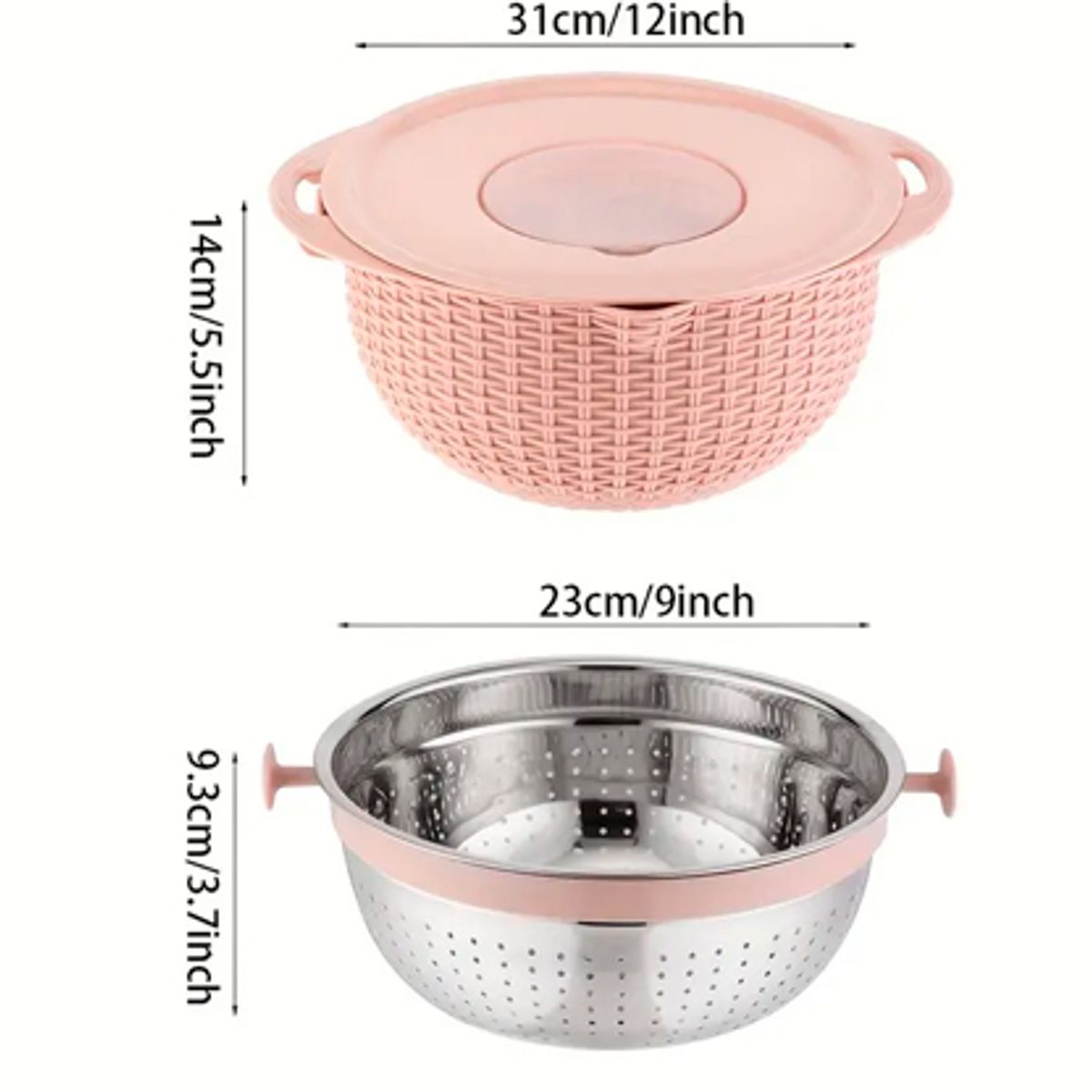 WELL BEING - Colador de Cocina 4 en 1 – Con Tazón, Tapa y Múltiples Usos