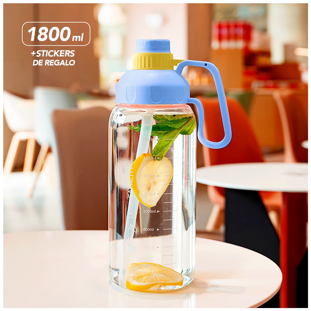 GENERICO - Botella Deportiva Tomatodo 1800 ml con Sticker Celeste