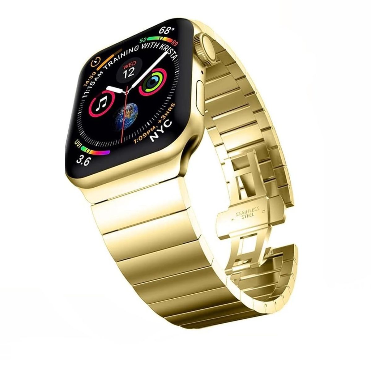 GENERICO - Correa De Acero Slim Apple Watch 49mm - Dorado