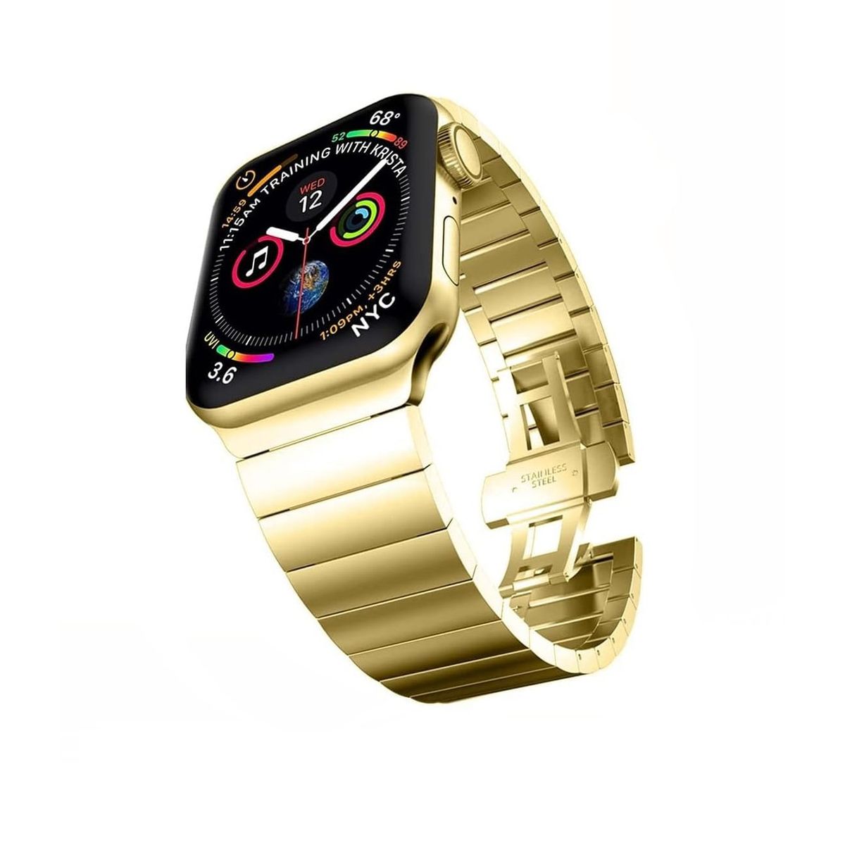 GENERICO - Correa De Acero Slim Apple Watch 49mm - Dorado