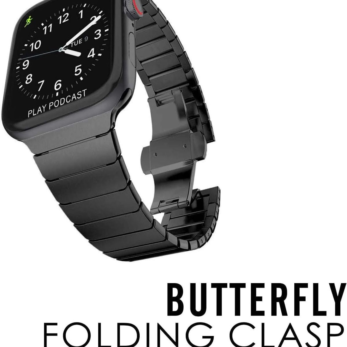 GENERICO - Correa De Acero Slim Apple Watch 49mm - Negro